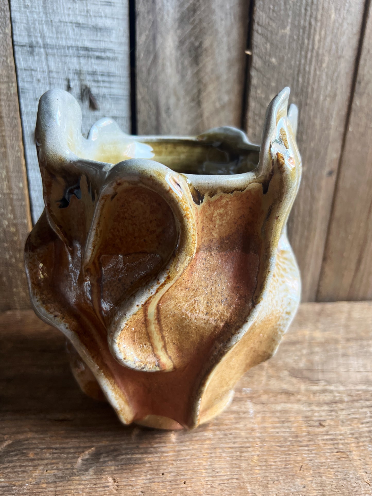 Wood Fired Wave Vase