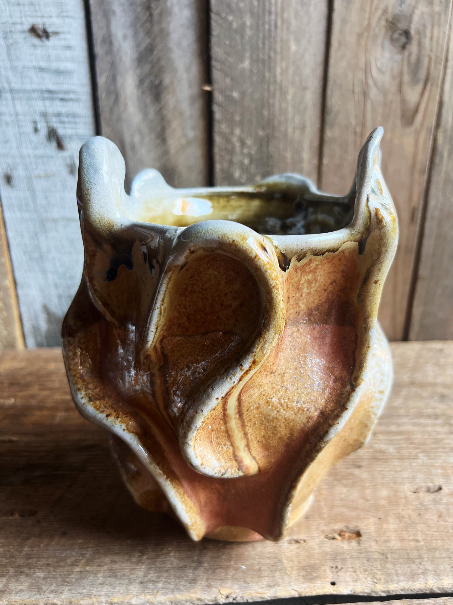 Wood Fired Wave Vase