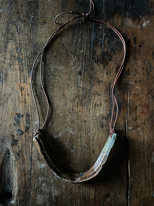 Bone Wood-Fired Necklace No. 1